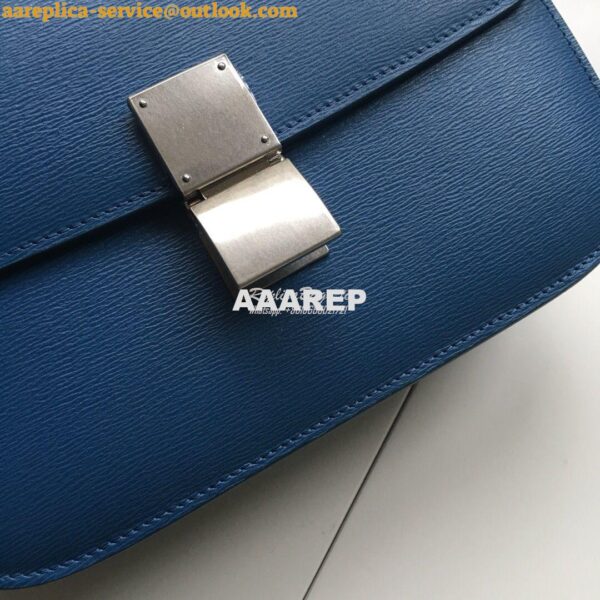 Replica Celine Classic Box Bag in Calfskin with Cork Effect Blue 6