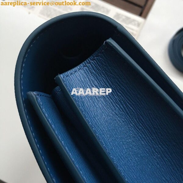 Replica Celine Classic Box Bag in Calfskin with Cork Effect Blue 8