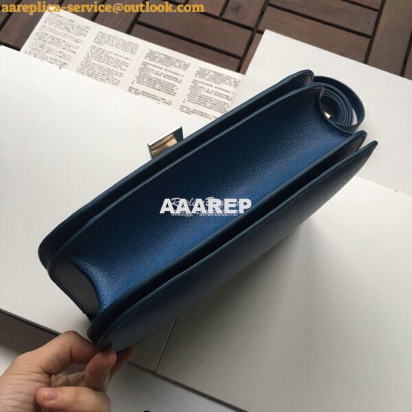 Replica Celine Classic Box Bag in Calfskin with Cork Effect Blue 9