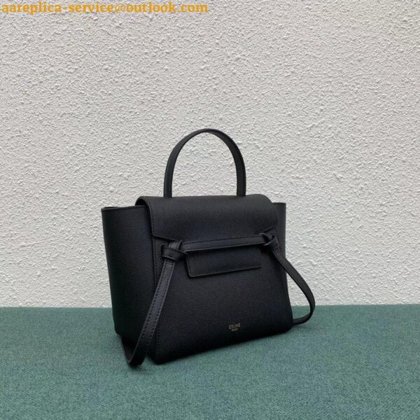 Replica Celine Belt Nano Bag In Black Grained Calfskin 7