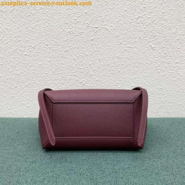 Replica Celine Belt Nano Bag In Bordeaux Grained Calfskin 6