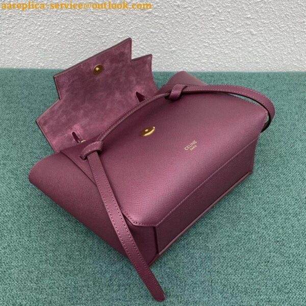 Replica Celine Belt Nano Bag In Bordeaux Grained Calfskin 10