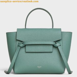 Replica Celine Belt Nano Bag In Celadon Grained Calfskin