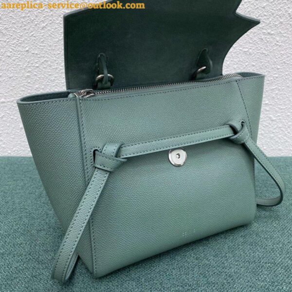 Replica Celine Belt Nano Bag In Celadon Grained Calfskin 7