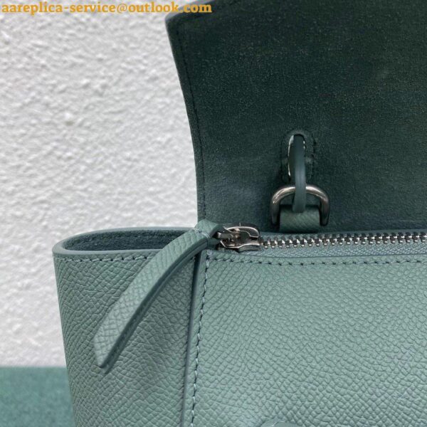 Replica Celine Belt Nano Bag In Celadon Grained Calfskin 11