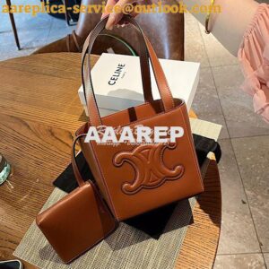 Replica Celine Cube Bag Cuir Triomphe In Smooth Calfskin Tan 199202