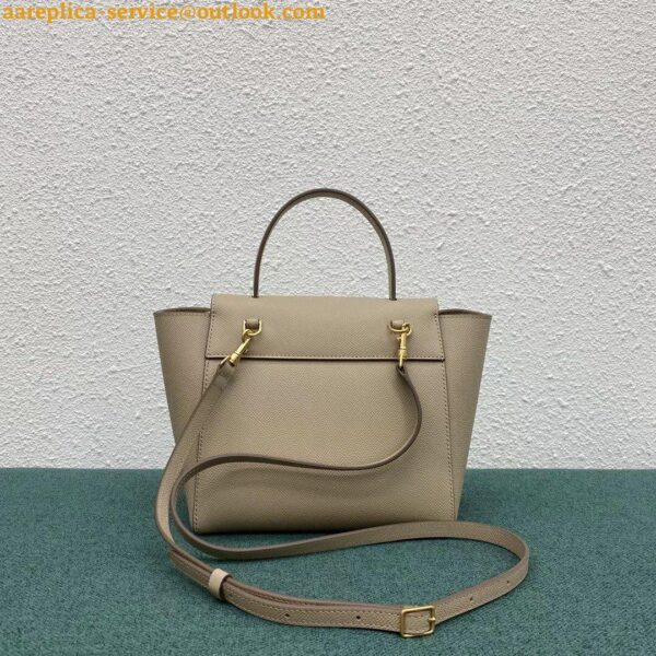 Replica Celine Belt Nano Bag In Light Beige Grained Calfskin 9