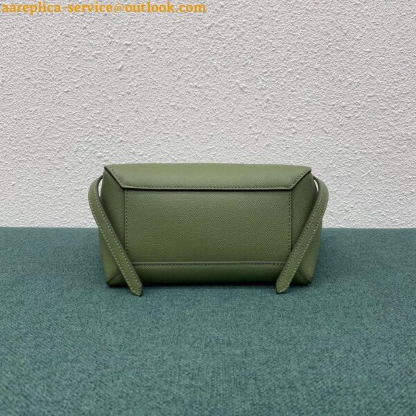 Replica Celine Belt Nano Bag In Light Khaki Grained Calfskin 13