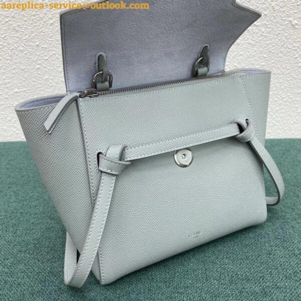 Replica Celine Belt Nano Bag In Mineral Grained Calfskin 13