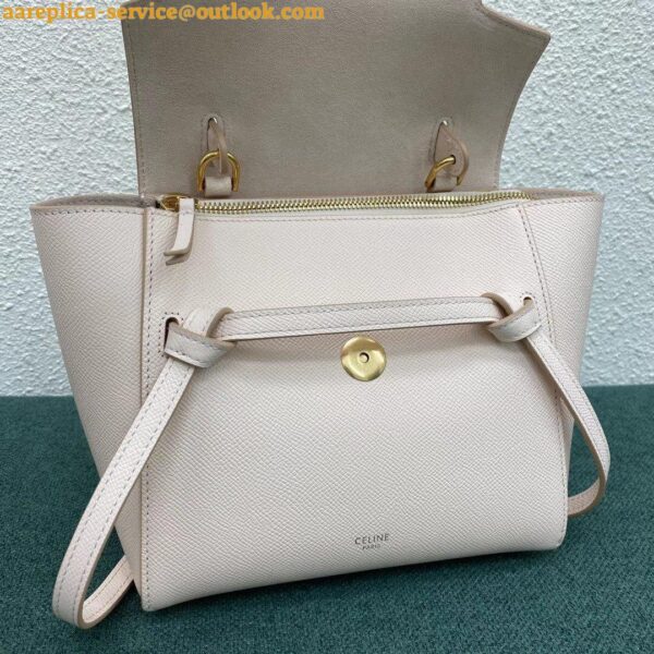 Replica Celine Belt Nano Bag In Pale Pink Grained Calfskin 8