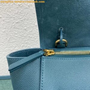 Replica Celine Belt Nano Bag In Prussian Blue Grained Calfskin