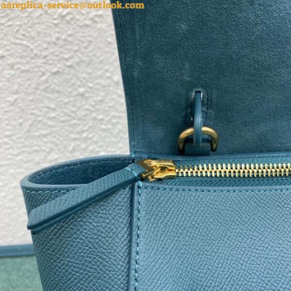 Replica Celine Belt Nano Bag In Prussian Blue Grained Calfskin 3