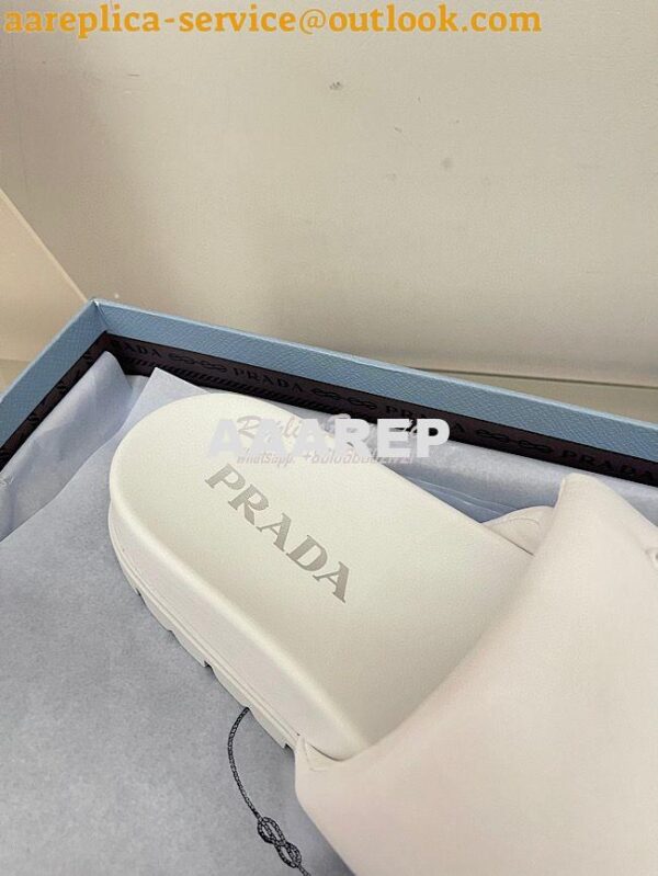 Replica Prada Soft padded nappa leather slides 1XX648 10