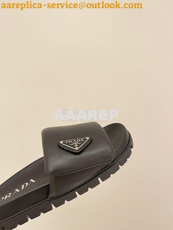 Replica Prada Soft padded nappa leather slides 1XX648 15