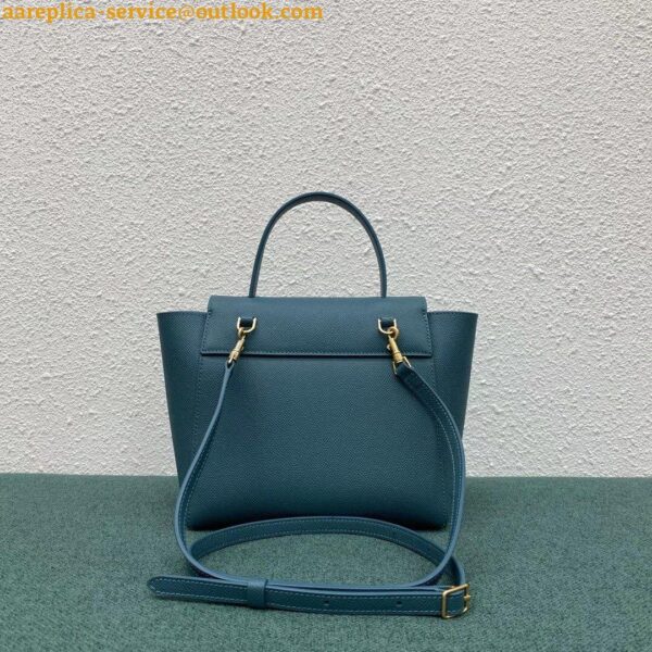 Replica Celine Belt Nano Bag In Prussian Blue Grained Calfskin 12