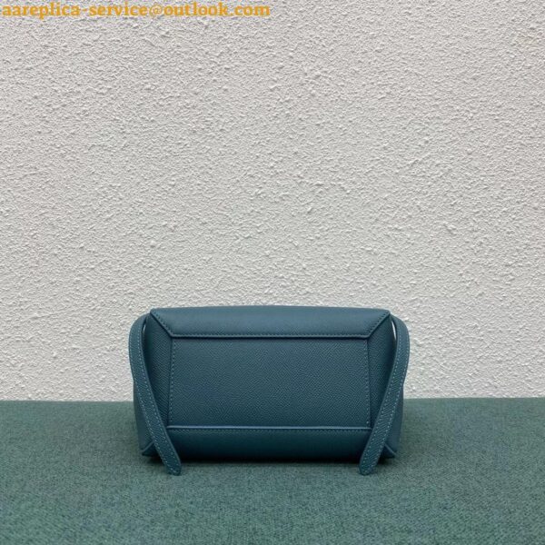 Replica Celine Belt Nano Bag In Prussian Blue Grained Calfskin 14