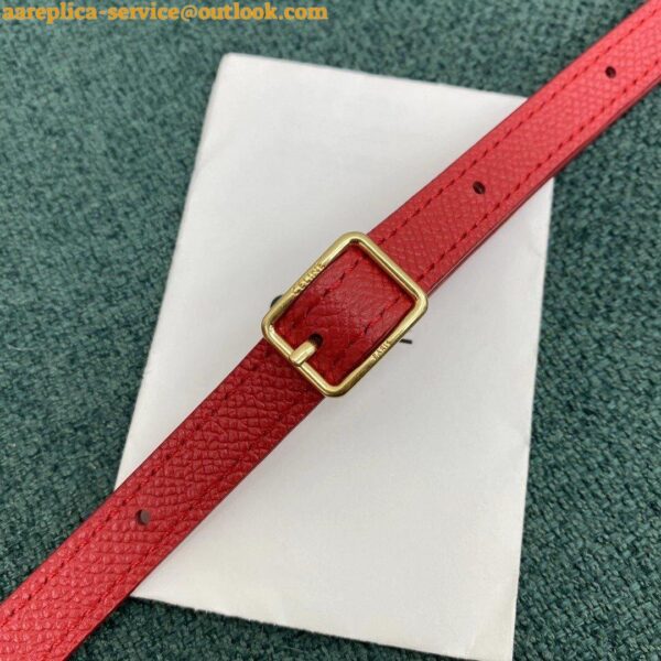 Replica Celine Belt Nano Bag In Red Grained Calfskin 11