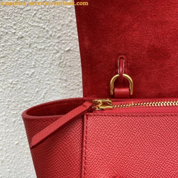 Replica Celine Belt Nano Bag In Red Grained Calfskin 12