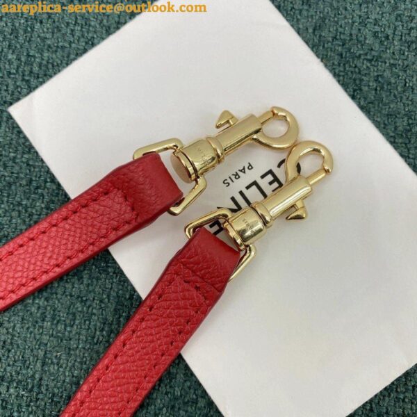 Replica Celine Belt Nano Bag In Red Grained Calfskin 13