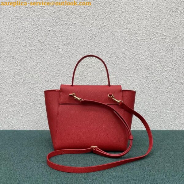 Replica Celine Belt Nano Bag In Red Grained Calfskin 14