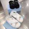 Replica Prada Sporty Quilted Nappa Leather Sandals 1X599M Black