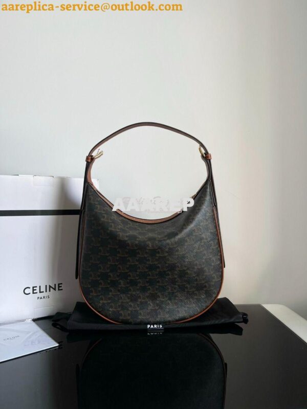 Replica Celine Heloise Bag In Triomphe Canvas And Calfskin 114713 Tan 3