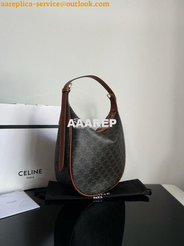 Replica Celine Heloise Bag In Triomphe Canvas And Calfskin 114713 Tan 4