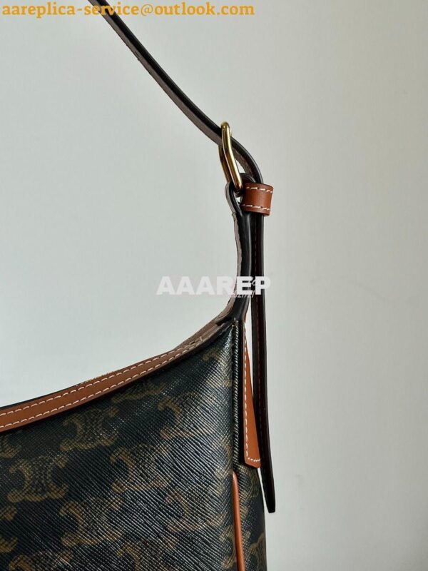 Replica Celine Heloise Bag In Triomphe Canvas And Calfskin 114713 Tan 6