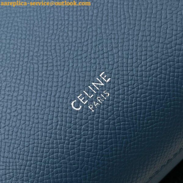 Replica Celine Belt Nano Bag In Slate Blue Grained Calfskin 6