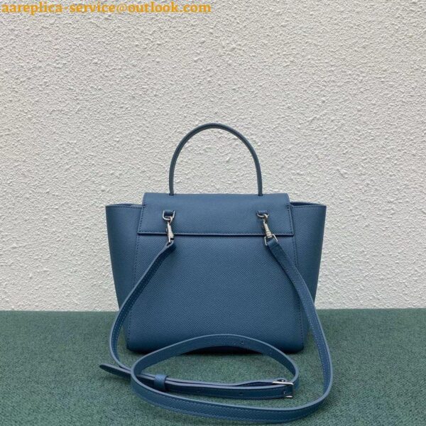 Replica Celine Belt Nano Bag In Slate Blue Grained Calfskin 7