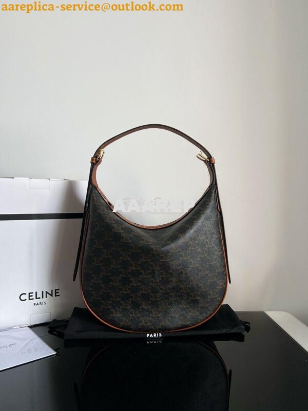 Replica Celine Heloise Bag In Triomphe Canvas And Calfskin 114713 Tan 8