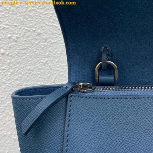 Replica Celine Belt Nano Bag In Slate Blue Grained Calfskin 11