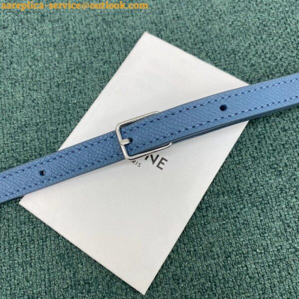 Replica Celine Belt Nano Bag In Slate Blue Grained Calfskin 13