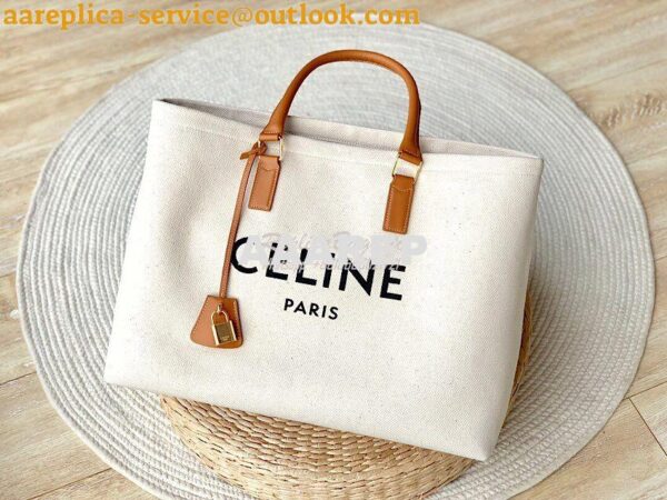 Replica Celine Horizontal Cabas In Canvas With Print And Calfskin 1900 3