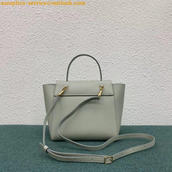Replica Celine Belt Nano Bag In Vert D'eau Grained Calfskin 3