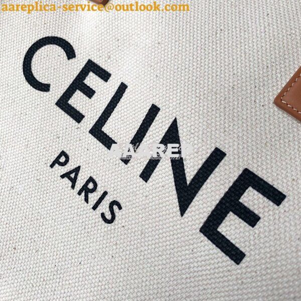 Replica Celine Horizontal Cabas In Canvas With Print And Calfskin 1900 7