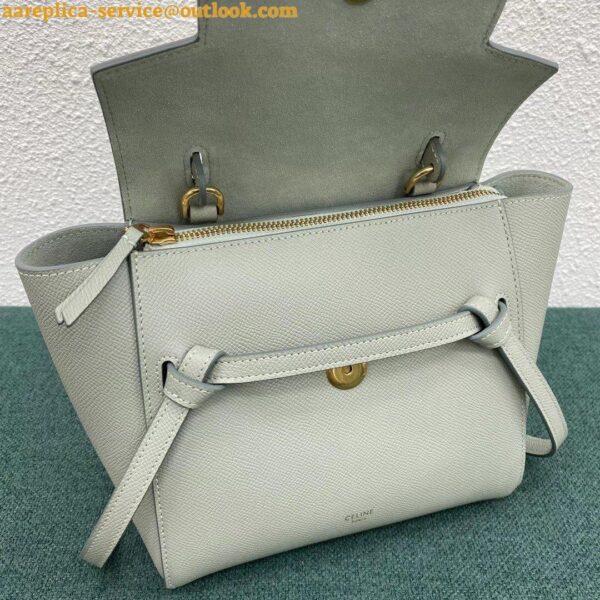 Replica Celine Belt Nano Bag In Vert D'eau Grained Calfskin 5