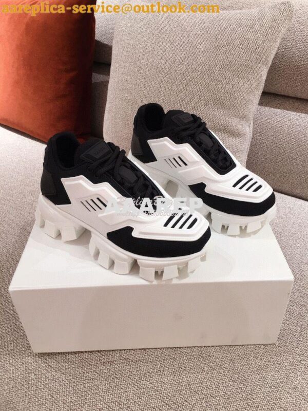 Replica Prada Cloudbust Thunder Sneakers Men Female 1E819L White Black 3