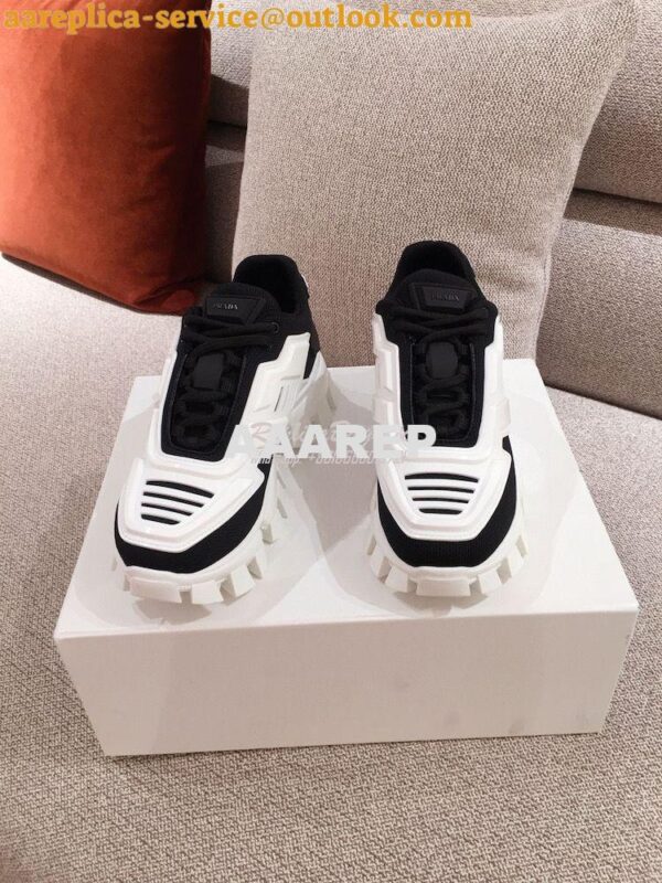 Replica Prada Cloudbust Thunder Sneakers Men Female 1E819L White Black 4