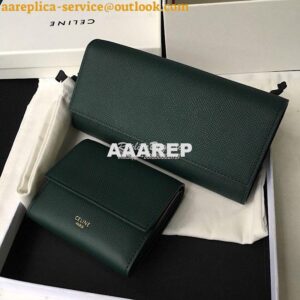 Replica Celine Large Flap Wallet In Grained Calfskin 10B563 Amazone