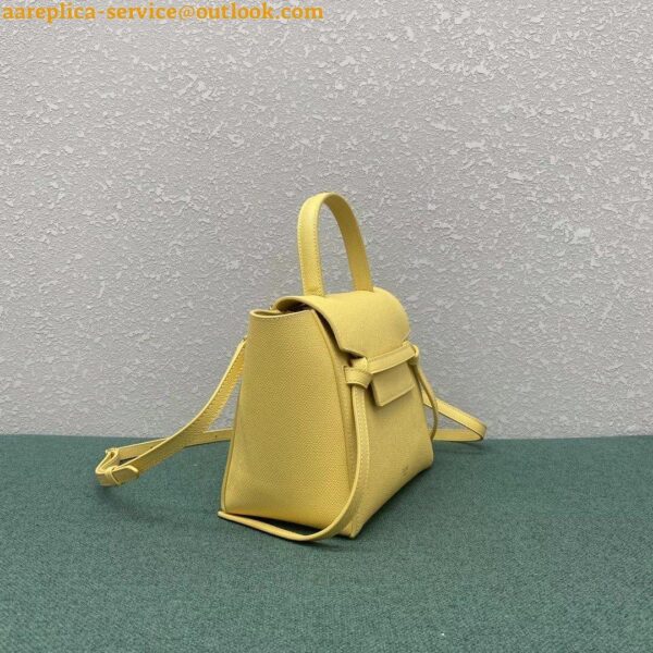 Replica Celine Belt Nano Bag In Yellow Grained Calfskin 7