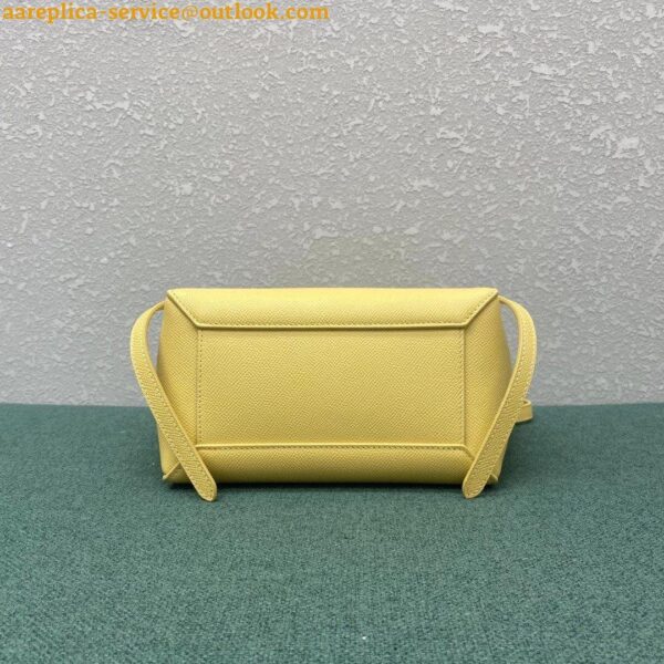 Replica Celine Belt Nano Bag In Yellow Grained Calfskin 8