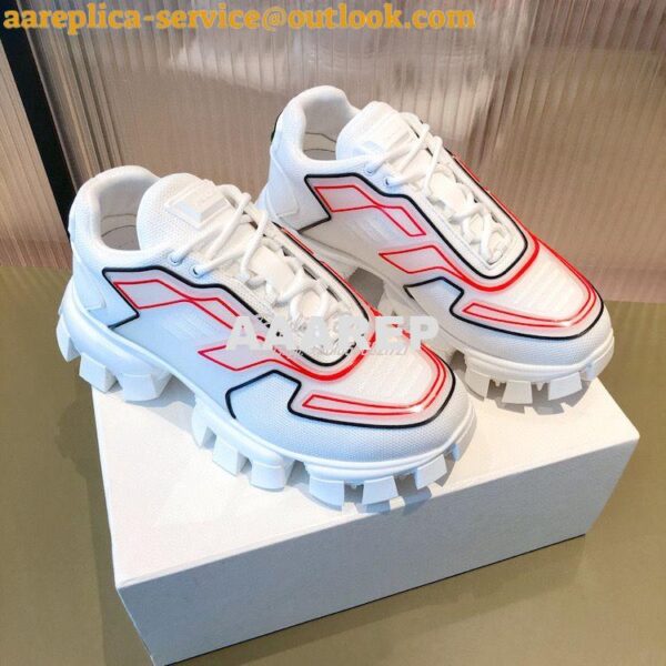 Replica Prada Cloudbust Thunder Sneakers Men Female 2EG293 White 4