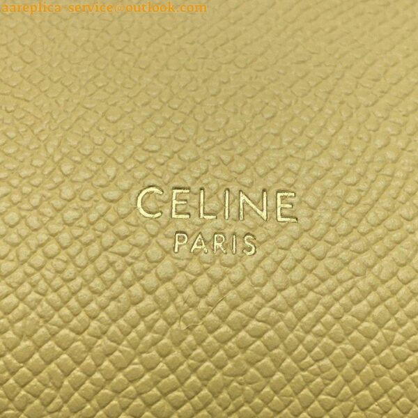 Replica Celine Belt Nano Bag In Yellow Grained Calfskin 10