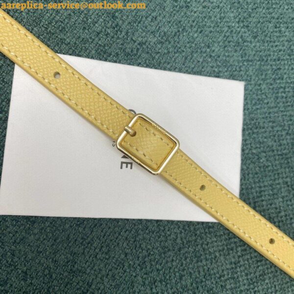 Replica Celine Belt Nano Bag In Yellow Grained Calfskin 16