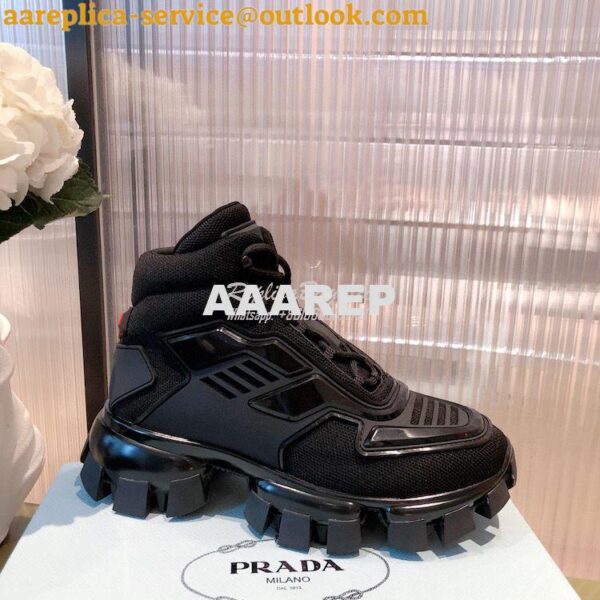 Replica Prada Cloudbust Thunder Sneakers Men/ Female 2TG180 Black 6