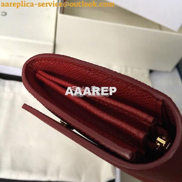 Replica Celine Large Flap Wallet In Grained Calfskin 10B563 Dark Red 9