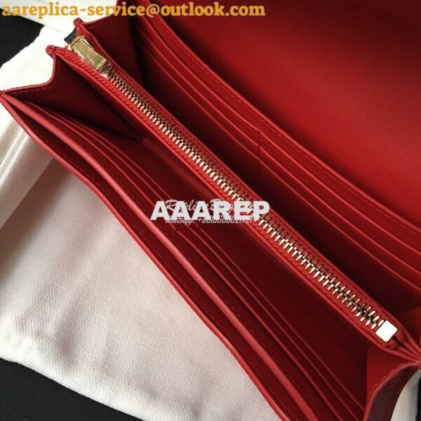 Replica Celine Large Flap Wallet In Grained Calfskin 10B563 Red 8