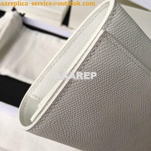 Replica Celine Large Flap Wallet In Grained Calfskin 10B563 White 6