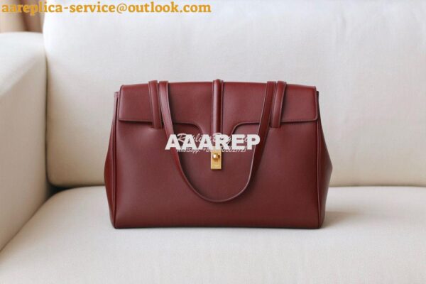 Replica Celine Large Soft 16 Bag In Smooth Calfskin 194043 Burgundy 5